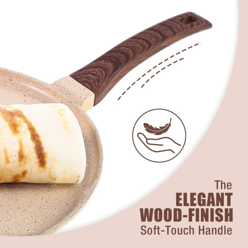 Wonderchef Duralife Die-cast 28 cm Dosa Tawa | 5 Layer Healthy Duramax Non-Stick Coating | Soft Touch Handle | Pure Grade Aluminium | PFOA Free | 2 Year Warranty Ivory - Image 4