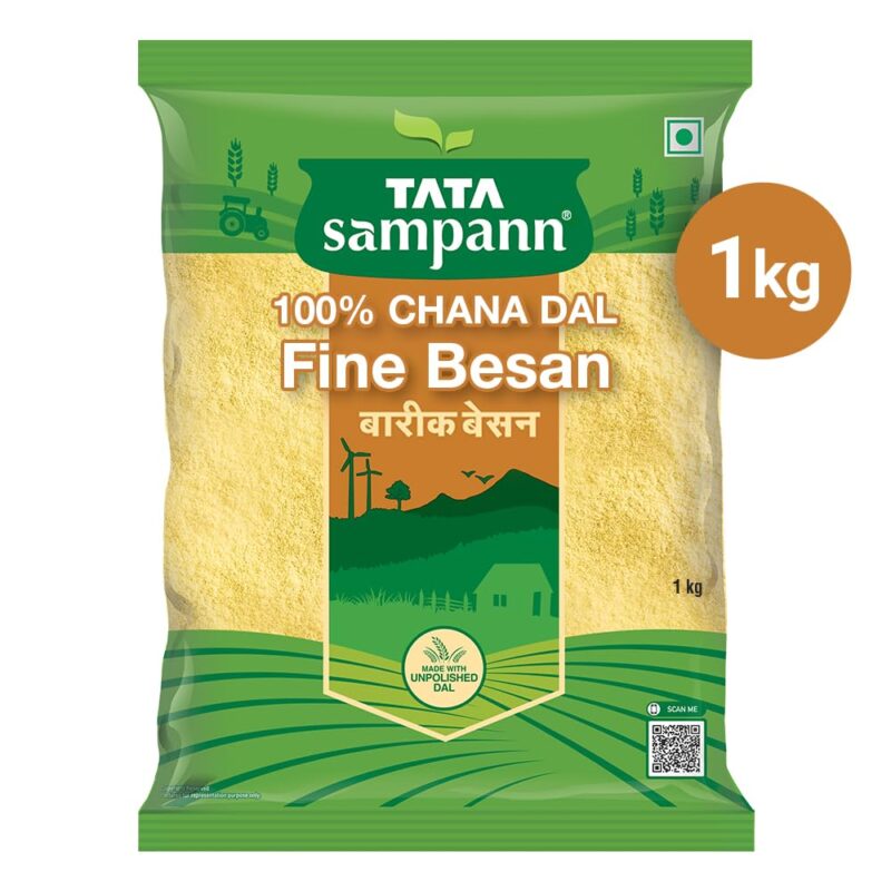 Tata Sampann 100% Chana Dal Fine Besan, Gram Flour, 1 Kg - Image 8