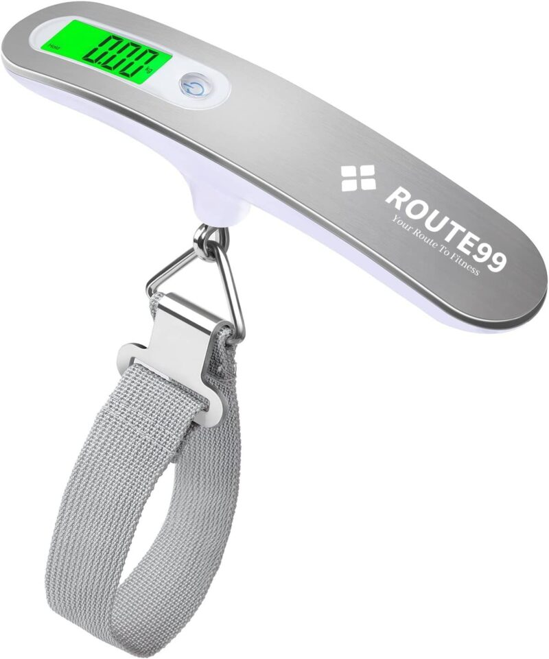 ROUTE99 Luggage Weighing Scale for Flights, Travel, Home, Shop, Gas Cylinder; Portable, Hanging Weight Machine for Bags and Baggage Included Battery 50kg with LCD Display - 5 Years Warranty