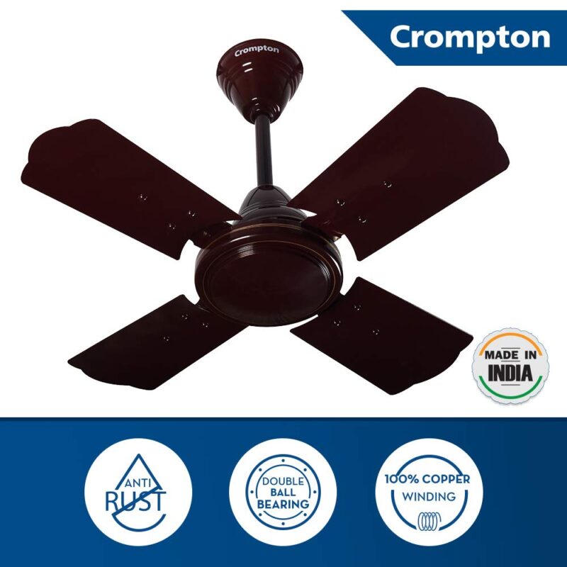 Crompton Cool Breeze 600 mm (24 inch) Anti Rust Small Ceiling Fan (Lustre Brown) - Image 7