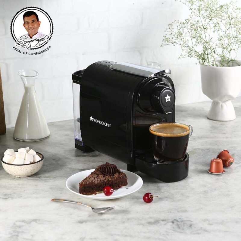 Wonderchef Renewed Regalia Capsule Coffee Machine with Frother | Compatible with Nespresso Capsules | 3 Coffee Shot options - Ristretto, Espresso, Lungo | Patented Capsule Ejection System | 1400W | 1 Year Warranty - Image 2
