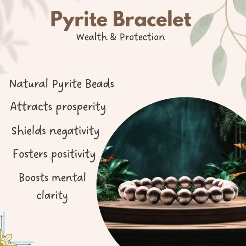 Plus Value Pyrite Bracelet Money Magnet Abundance Wealth Bracelet for Men Women Boys and Girls Reiki Healing Chakra (Beads Size: 8mm, Jute Bag) - Image 8