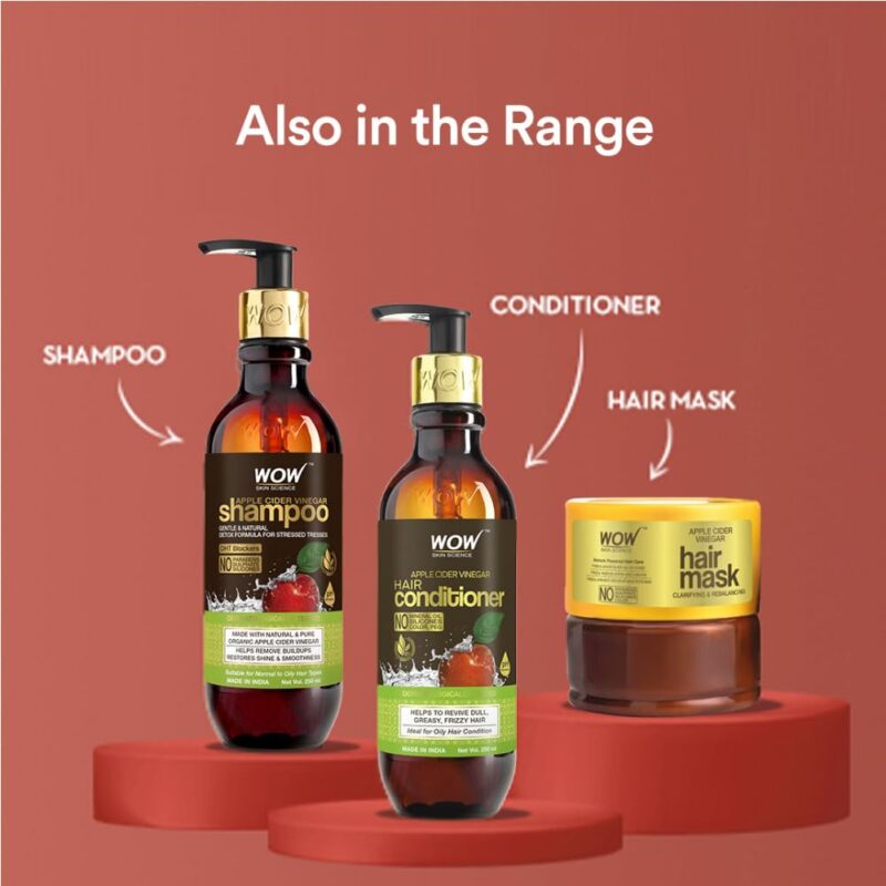 WOW Skin Science Apple Cider Vinegar Shampoo with DHT Blockers | Gentle & Natural Detox Formula that Helps Remove Buildup | For Men & Women 300ml - Image 2