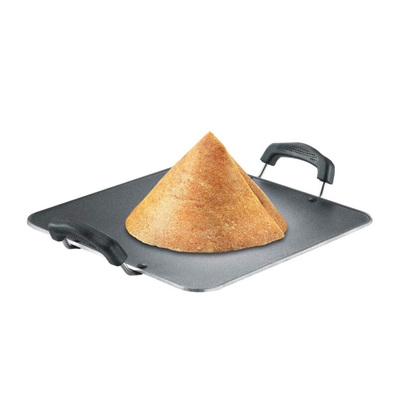 Prestige Omega Select Plus Aluminium Square Pathri Tawa 31cm|3 Layer Teflon Non Stick|Metal Spoon Friendly|Sturdy Handles|Scratch & Abrasion Resistant Technology|1 Year Warranty|Black - Image 3