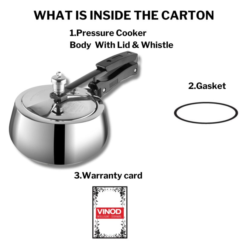 Vinod Europa Stainless Steel Inner Lid Pressure Cooker - 3 Litre | Handi Shape | Sandwich Bottom Cooker | Induction and Gas Base | ISI and CE certified - 2 Years Warranty - Image 5