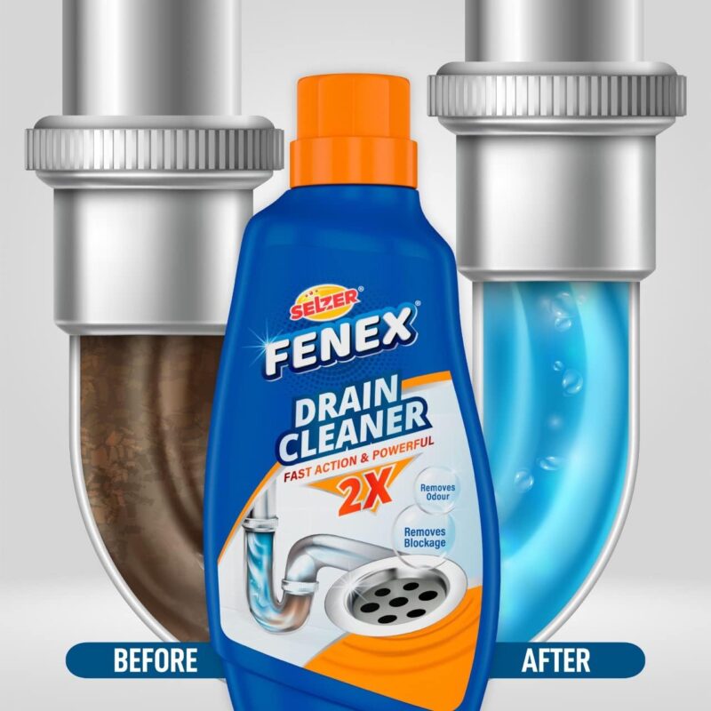 Selzer Fenex Drain Cleaner With Fast Action & Powerful Formula for Washbasin, Sinks And Pipes - 500 gm (Pack of 1) - Image 2