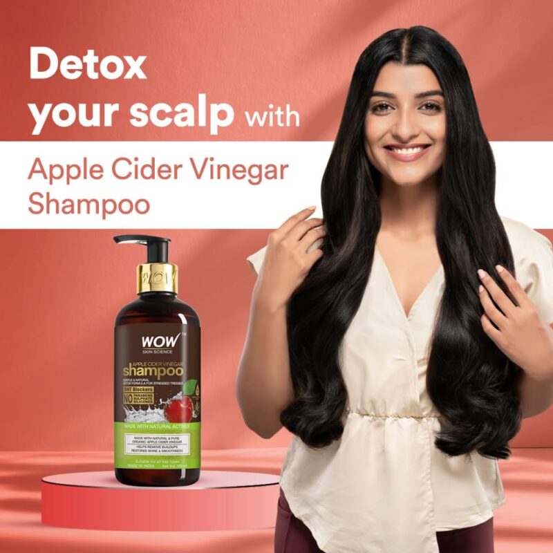 WOW Skin Science Apple Cider Vinegar Shampoo with DHT Blockers | Gentle & Natural Detox Formula that Helps Remove Buildup | For Men & Women 300ml - Image 7