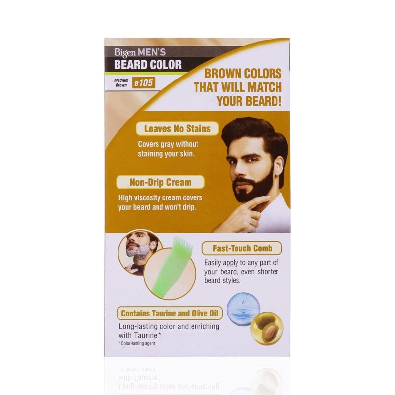 Bigen Men's Beard Color Medium Brown 20gm+20gm -105, 102 g - Image 6