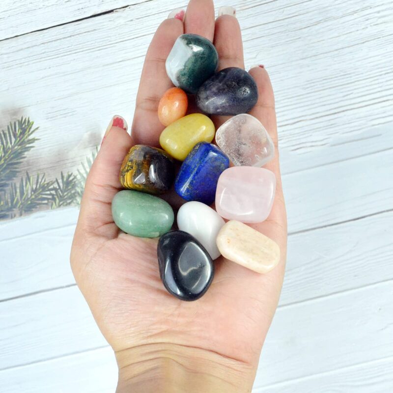 Reiki Crystal Products 12 Chakra Tumble Kit Certified Natural Crystal Tumble Stone Sets Energized by Experienced Reiki Healing Grandmaster - Image 6