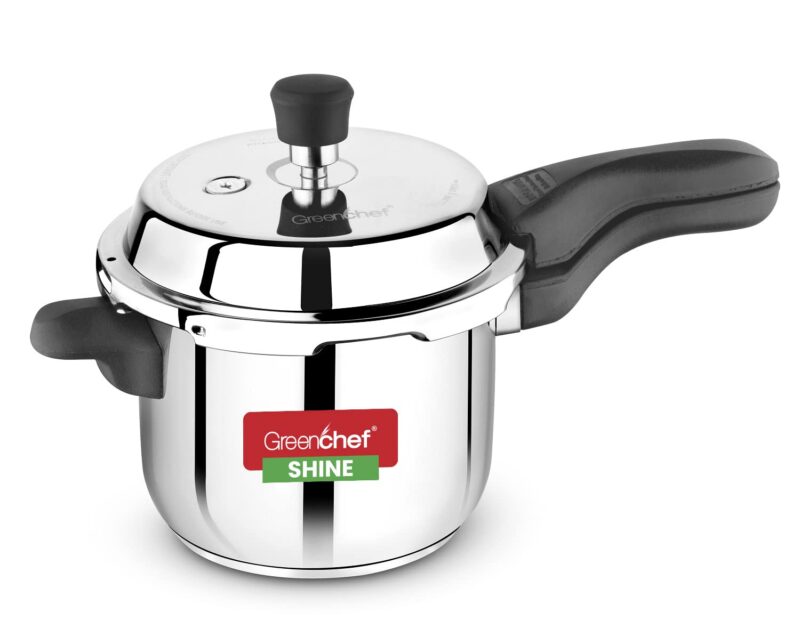 GREENCHEF Shine outer lid Stainless steel Pressure cooker 3 litre Induction Compatible - ISI Certified - Image 2