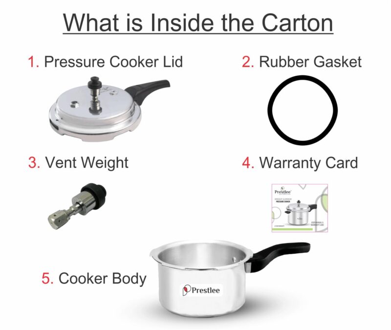 Prestlee Aluminium 3 Litres Pressure Cooker | Outer Lid | Faster & Healthy Cooking | Gas Stove Compatible | ISI Certified | 5 Years Manufacturer's Warranty | Silver - Image 4