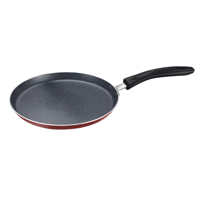 TTK Prestige OMG DLX Omni Induction Base Non-Stick Aluminium Tawa, 280mm, Red - Image 7