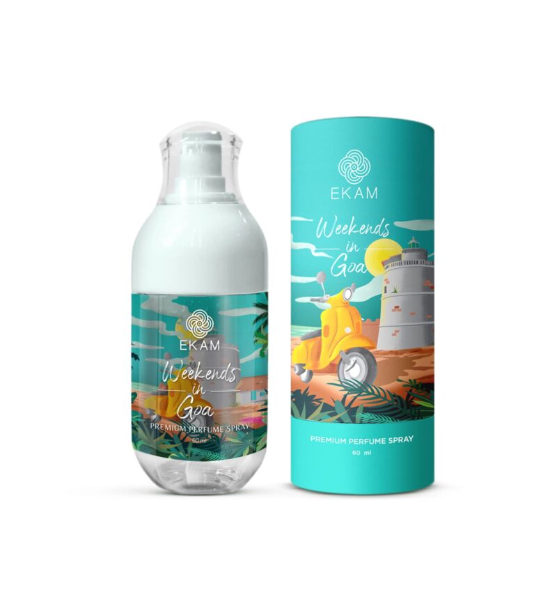 EKAM Weekends In Goa Perfume Spray For Her, 60 ML, Long Lasting Luxury Fragrances For All Occasions, Gift For Her, Skin Friendly, Everyday Fragrances