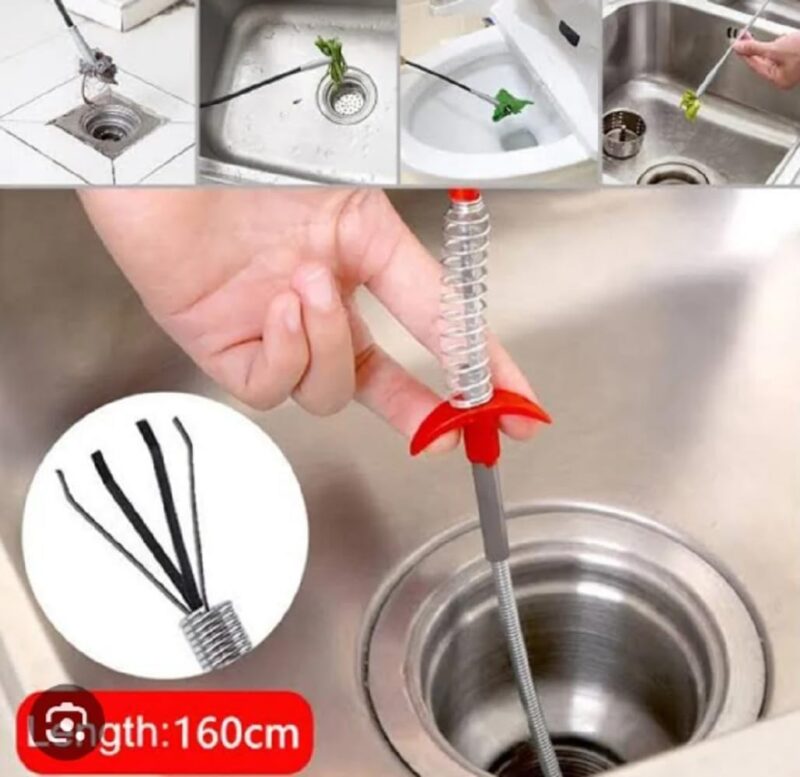 H.N.P ENTERPRISE Drain Cleaner Stick - Multipurpose Stainless Steel Long Hair and Dirt Removal for Drain, Sink, Bathtub, Sewer Cleaning - Image 2