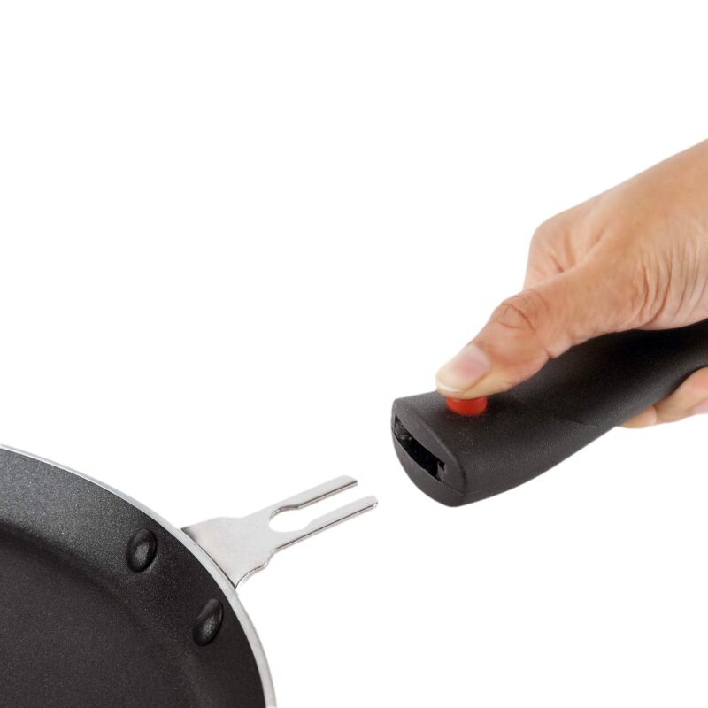 Cello Non Stick Dosa Tawa Induction Base with Detachable Handle, 280 mm Hammered Toned,Aluminium, Black - Image 4