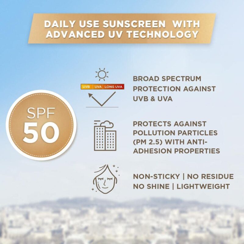 L'Oreal Paris Sunscreen, Non-Greasy, Hydrating Sunscreen With Hyaluronic Acid, UVA & UVB Protection, With SPF 50 PA+++, Moist & Fresh, UV Defender Serum Protector, 50 ml - Image 6