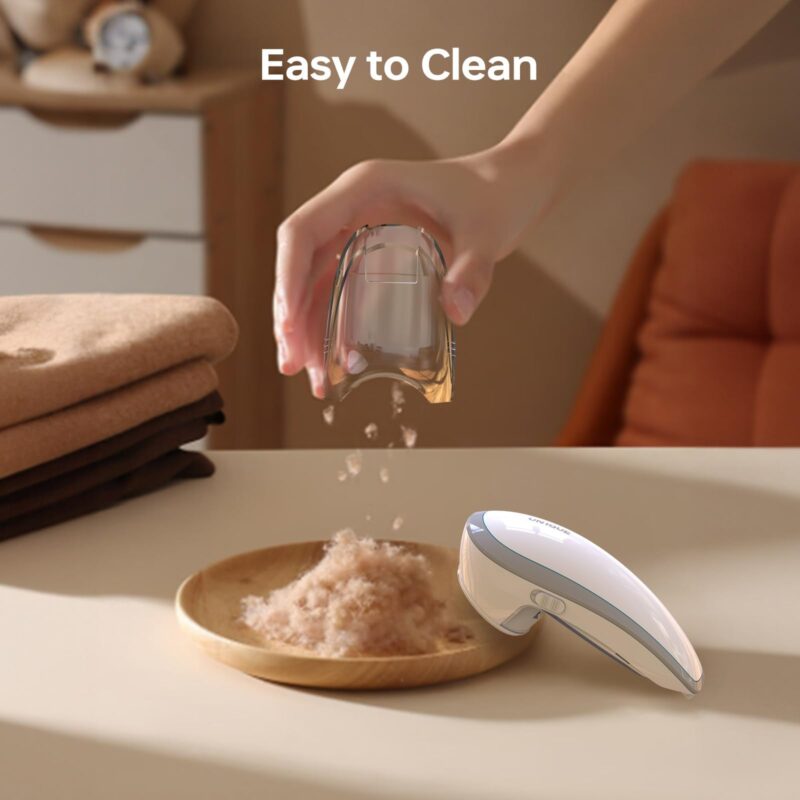 UN1QUE Rechargeable Lint Remover, Six-Blade Design Lint Remover for Clothes, USB Charging Port, Supports Cordless Use, Lint Remover for Woolen Clothes, Blankets, Sofas, Curtains, etc.-White - Image 3