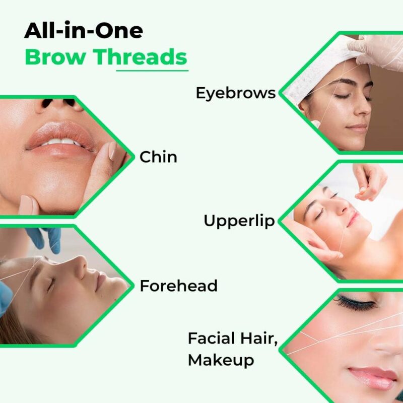 Organic Cotton Eyebrow Threading Thread Tool for Women - 2 Spools x 300 Meters Thread for Eyebrows Threading - Upperlips Shaping - Forehead Chin Hair Removal Thread - Salon Spa Home by Zibell - Image 5