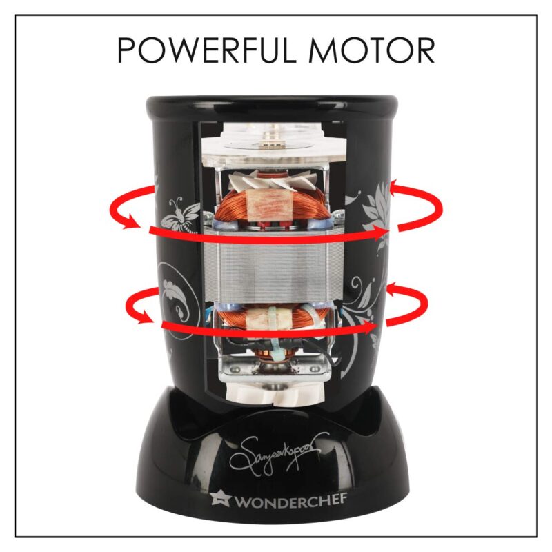Wonderchef Nutri-Blend 63152294 400-Watt Mixer with 3 Jars (Champagne/Black) - Image 2