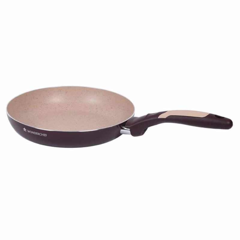 Burlington Nonstick Cookware Set, 5Pc (Wok with Lid, Sauce Pan With Lid, Fry Pan), Induction Bottom, Soft-touch Handles, Virgin Grade Aluminium, PFOA/Heavy Metals Free, 3mm, 2 Years Warranty, Maroon and Beige - Image 5