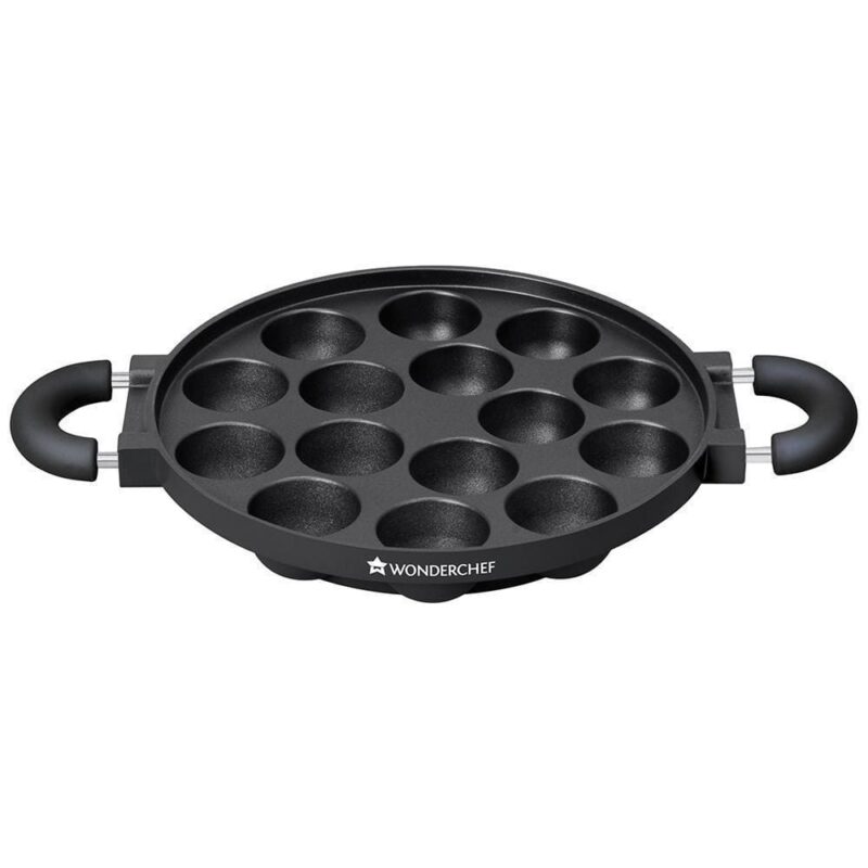 Wonderchef Renewed Paniyarakkal 23 cm Non-stick, | Ideal for flavourful and Healthy Appams | Gas Stovetop Compatible | Black - Image 3