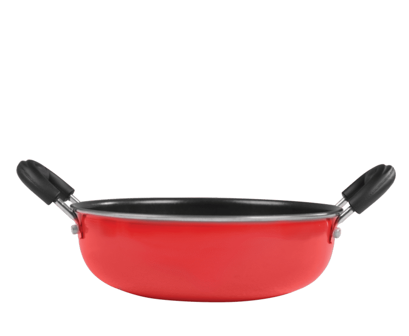 Little Samson Bachelor Non-stick Cookware Set, 3Pc (Wok, Sauce Pan, Fry Pan), Induction Friendly, Soft Touch Handle, Steel, 2 Years Warranty, Red - Image 2
