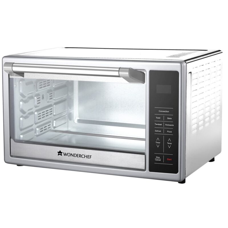Prato Digital Oven Toaster Griller (OTG) | 30 Litres with 6 Pre-set Cooking Menus | Rotisserie, Convection Mode | All in one Air Fry, Bake, Grill, Dehydrate, Toast, Broil | Digital Display | Temperature Control | 8 Accessories | 2 Years Warranty | Silver