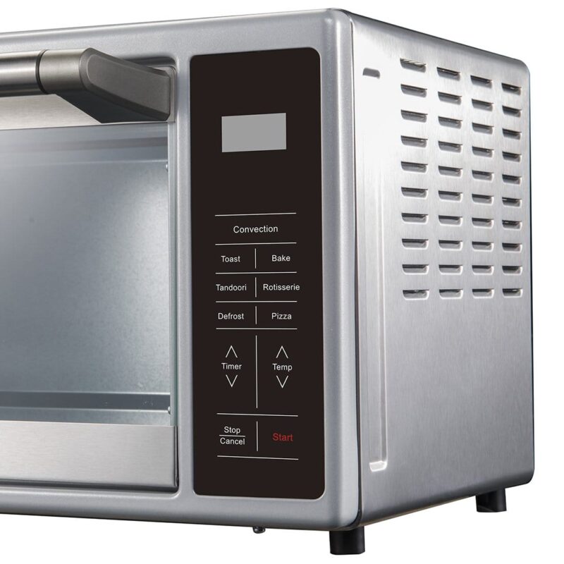 Prato Digital Oven Toaster Griller (OTG) | 30 Litres with 6 Pre-set Cooking Menus | Rotisserie, Convection Mode | All in one Air Fry, Bake, Grill, Dehydrate, Toast, Broil | Digital Display | Temperature Control | 8 Accessories | 2 Years Warranty | Silver - Image 4