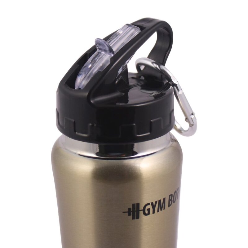 Gym-Bot Stainless Steel Single Wall Water Bottle - Gold,750ml - Image 8