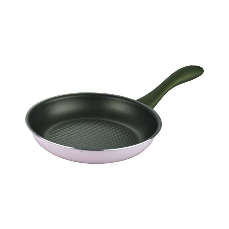 Olivia Spring Season Non-Stick Cookware Set of 3 | Kadhai with Glass Lid 24cm, Casserole with Lid 24cm & Fry Pan 24cm | Induction Bottom | Soft Touch Handles | Pure Grade Aluminium | PFOA Free | 2 Year Warranty | Pink - Image 3