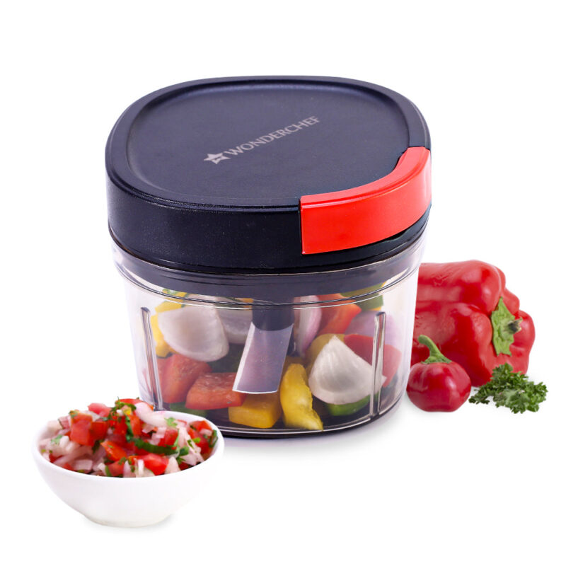 Glory String Chopper with 3 Sharp Stainless Steel Blades 600 ml, Anti Slip Silicone, Compact, Air tight lid, 1 Year Warranty - Image 7