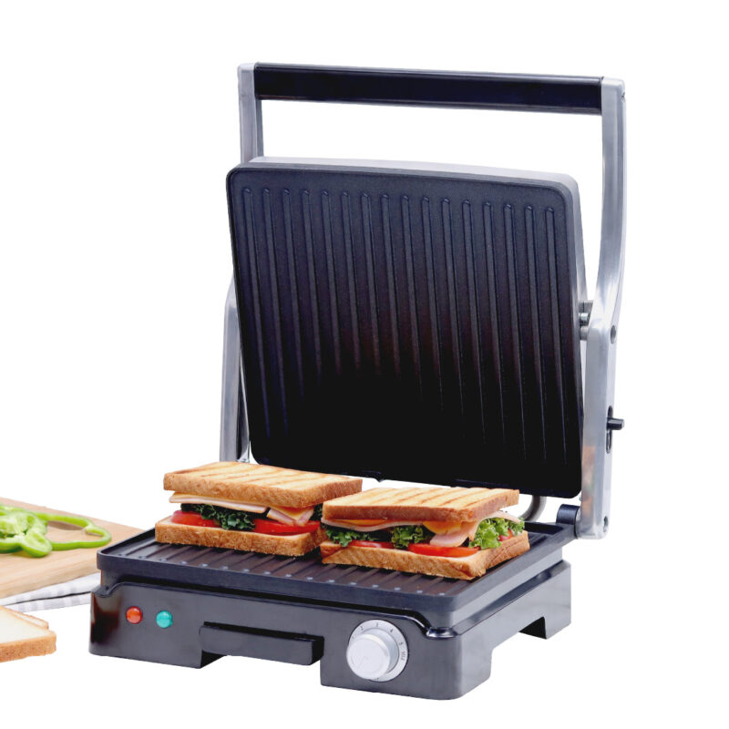 Sanjeev Kapoor Tandoor Family Size Plus| Electric Contact Grill & Sandwich Maker| 1800 Watt| Non-stick Grooves Healthy cooking | Super fast heating | 2 Year Warranty| Black & Silver - Image 8