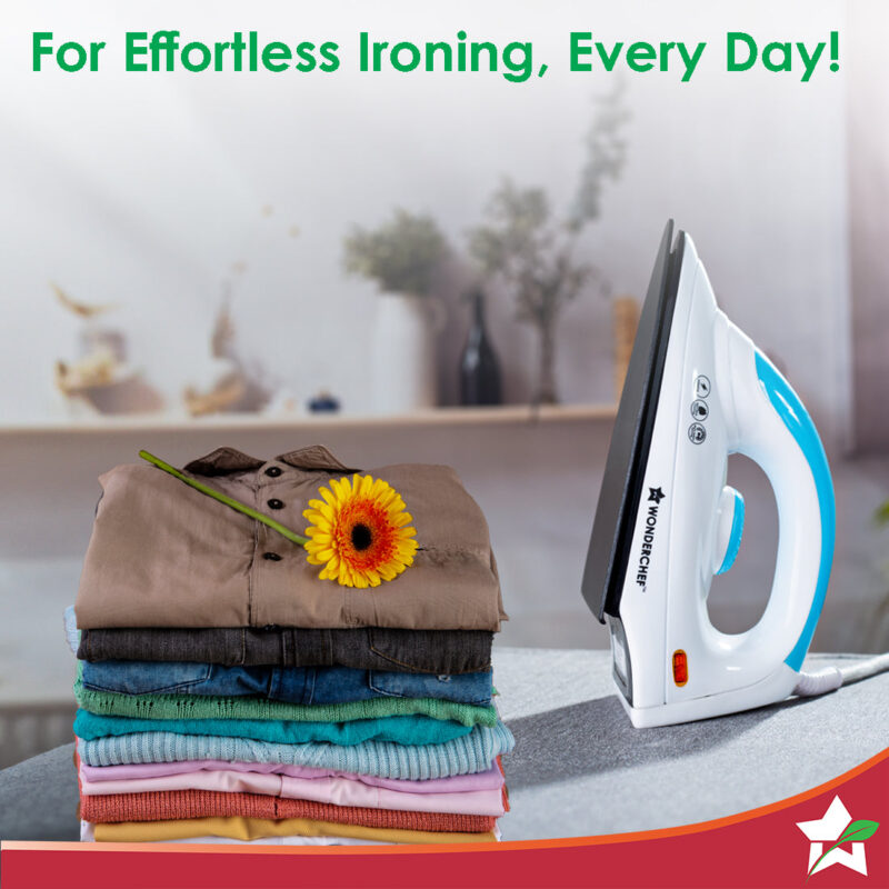 Swift Dry Iron | 1000W | Non-Stick Coated Sole Plate | Button Groove | Precision Tip | Temperature Control Dial | Quick Heating | Light and Compact Design | 2 Years Warranty - Image 2
