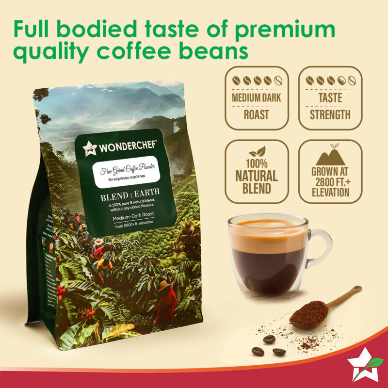 Coffee Powder for 15, 19 and 20 Bar Espresso Coffee Machines | 250 gm | Fresh Fine Grind |  Medium-Dark Roast | Premium Quality Arabica | 100% Pure Coffee | Blend Earth - Image 2