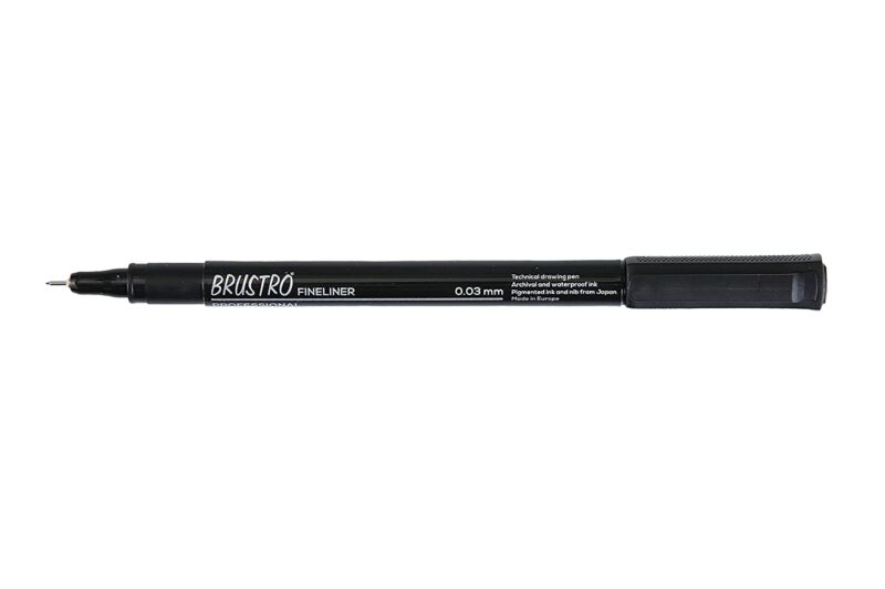 Brustro Professional Pigment Based Fineliner | Black | Set of 10 - Tip Size 0.03mm |Archival Waterproof UV Resistant Ink |Ideal For Technical Drawing,Waterproof,Artist Illustration,Sketching,Mandala - Image 2