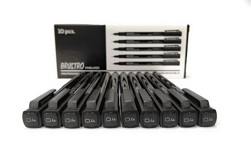 Brustro Professional Pigment Based Fineliner Black | Set of 10| Tip Size 0.03, 0.05, 0.1, 0.2, 0.3, 0.4, 0.5, 0.6, 0.8 and 1mm |Archival Waterproof UV Resistant Ink|Ideal For Technical Drawing,Waterproof,Artist Illustration,Sketching,Mandala - Image 7