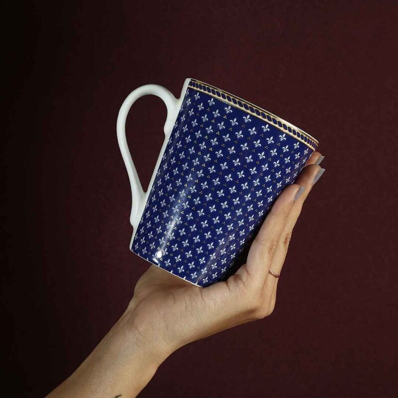 Sicilia Fine Bone China Coffee Mug - Royal Blue - Set of 2 Pcs - Image 5