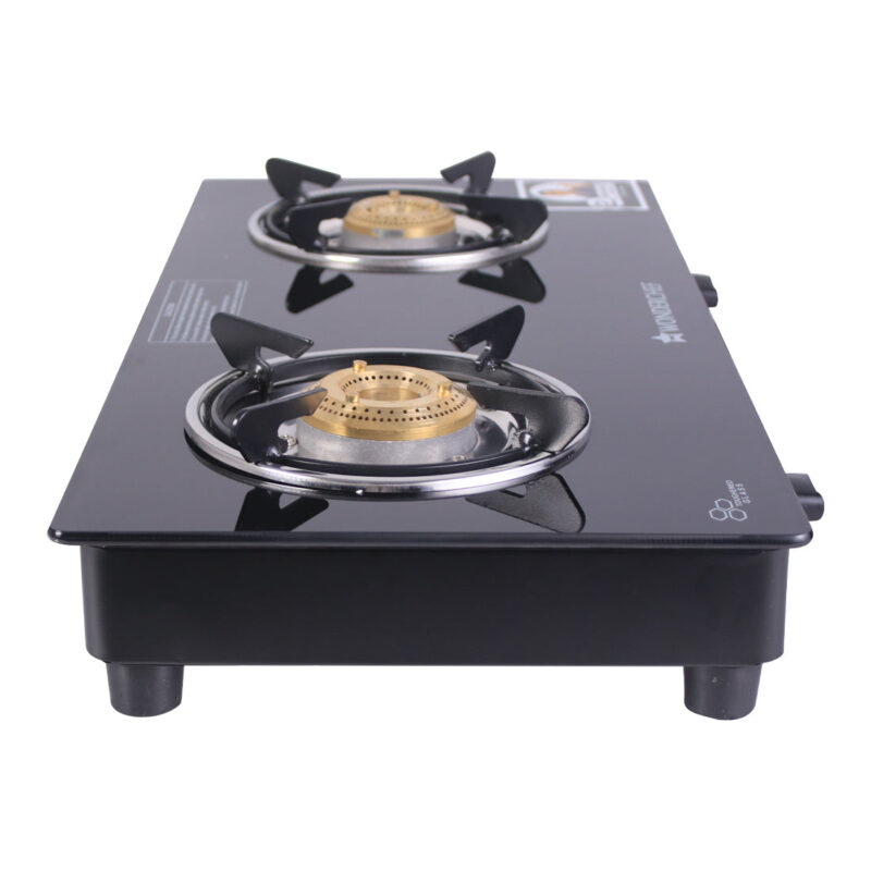 Ruby 2 Burner Glass Cooktop, Black Toughened Glass with 1 Year Warranty, Ergonomic Knobs, Heat-Efficient Brass Burners, Stainless-steel Spill Tray, Manual Ignition - Image 19