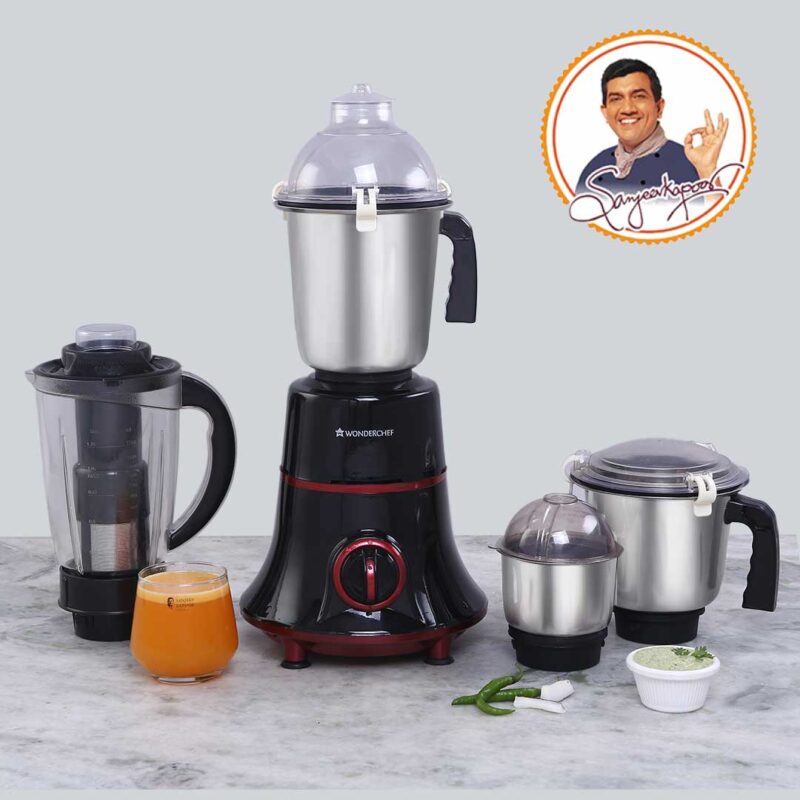 Wonderchef Renewed Glory Mixer Grinder | 750W | 4 Stainless Steel Jars and Anti-rust Stainless Steel Blades | Ergonomic Handles - Image 6