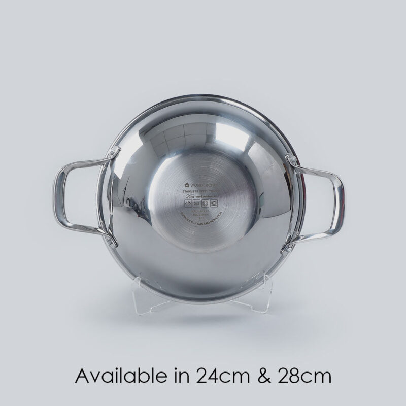 Stanton 28 cm Non-stick Kadhai/Kadai with Lid - 3.4 Litre | 3 ply steel - Image 5