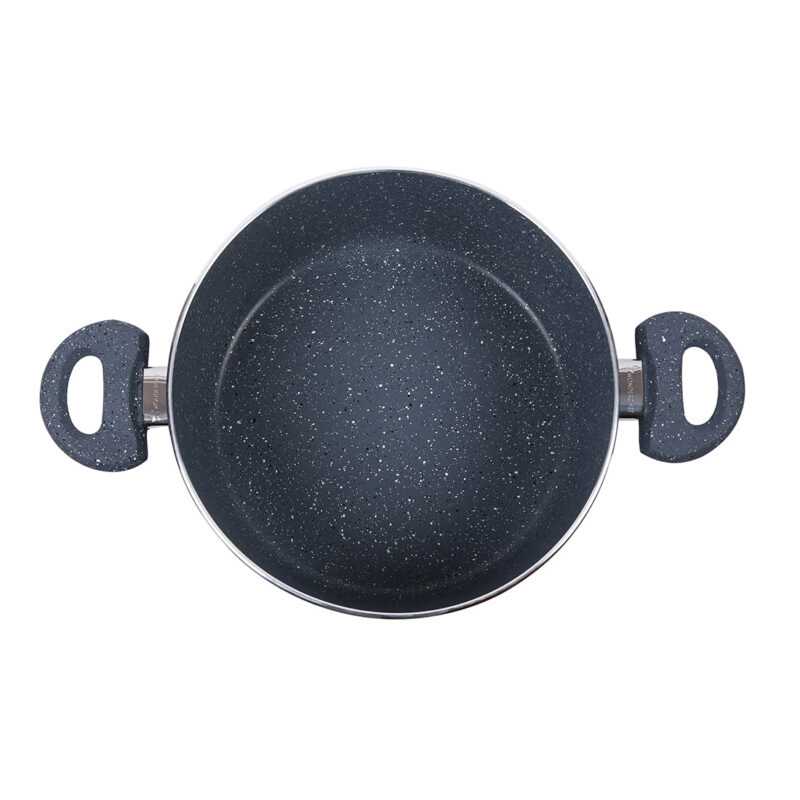 Granite 24 cm Non-Stick Casserole | Glass Lid |Induction Bottom | Soft-Touch Handles | Virgin Aluminium | PFOA and Heavy Metals Free | 3.5mm | 4 liters | 2 Year Warranty | Grey - Image 7