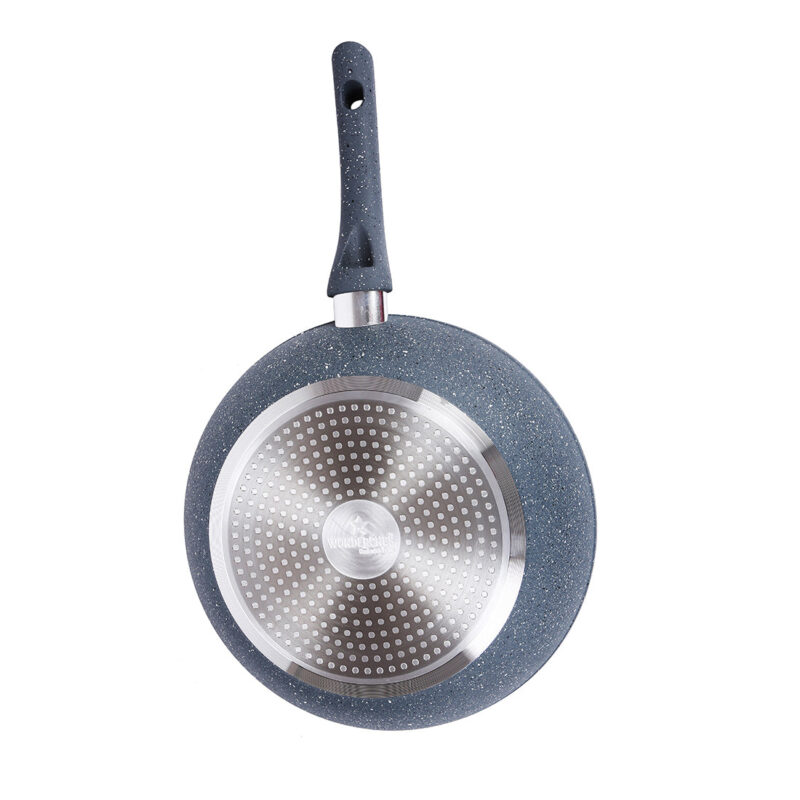 Granite 24 cm Non-Stick Wok | Glass Lid | Induction Bottom | Soft-Touch Handles | Virgin Aluminium | PFOA and Heavy Metals Free | 3.5mm Thick| 24cm, 2.7 litres | 2 Year Warranty | Grey - Image 7
