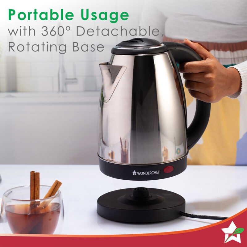 Crescent Electric Kettle, Stainless Steel Interior, Safety Locking Lid- 1.8L, 1800W, 2 Years Warranty - Image 5