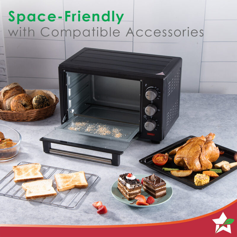 Oven Toaster Griller (OTG) - 19 Litres, Black - with Auto-shut off, Heat-Resistant Tempered Glass, Multi-Stage Heat Selection - Image 5