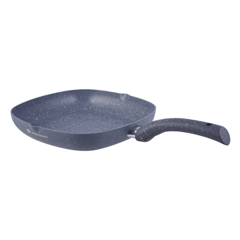 Granite 20 cm Non-Stick Grill Pan | Soft-Touch Handles | Virgin Grade Aluminium | PFOA & Heavy Metals Free | 3.5 mm thickness | Grill Pan Non-Stick | 1.35 liters | 2 Years Warranty | Grey - Image 7