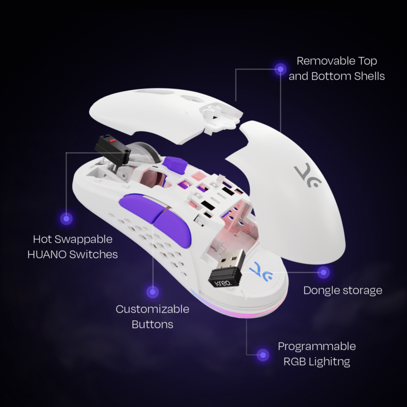 Chimera White Wireless Gaming Mouse - Image 2