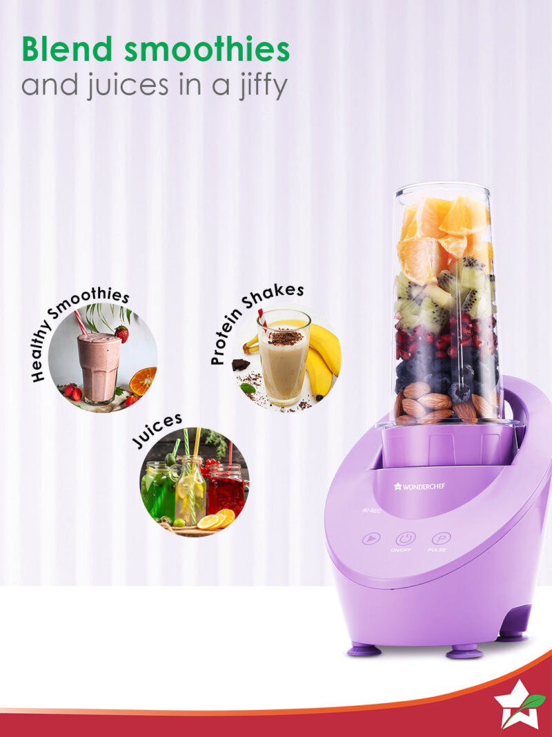 Wonderchef Renewed Magneto Blender | Smoothie & Juice Maker | World’s Safest with Magnetic Induction Tech | Variable Speed | Automatic with 60-sec auto-stop | Portable with Sipper Jar | 1-Year Warranty - Image 6