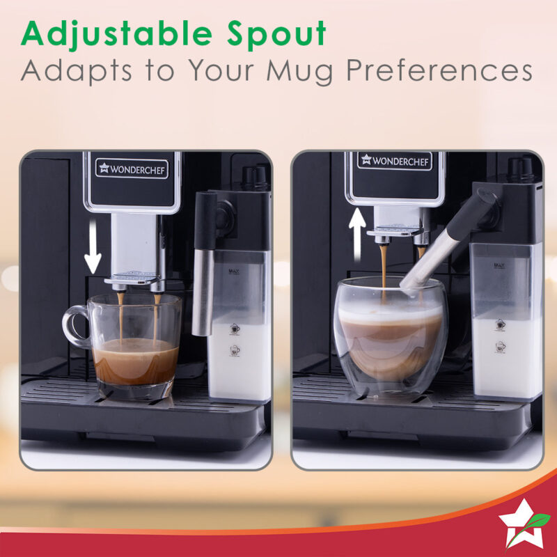 Wonderchef Renewed Regenta Fully Automatic Coffee Machine | For brewing Americano, Cappuccino, Latte, Macchiato, Flat White, Espresso | Bean-To-Cup Coffee at 19 bar pressure - Image 5