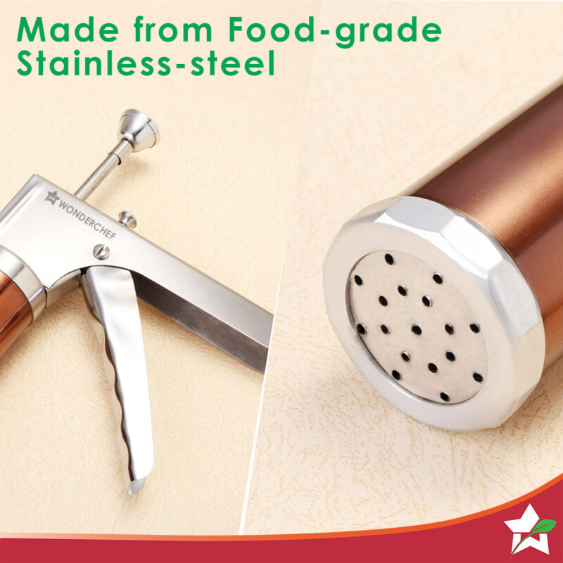 Snacks Maker with 12 different jalis, High-grade Stainless Stell Plates for making Sev, Bhujiya, Papdi, Gathiya, Murukku, Chakli, Kitchen Tool for making Namkeen Snacks, Farsan Maker - Image 5