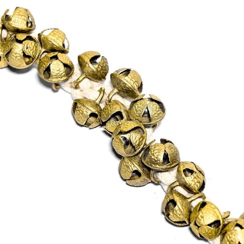 SKSM METALS® GHUNGROO WHITE COTTON STRING( (100+100), Brass) (2.4cm, Brass) - Image 3